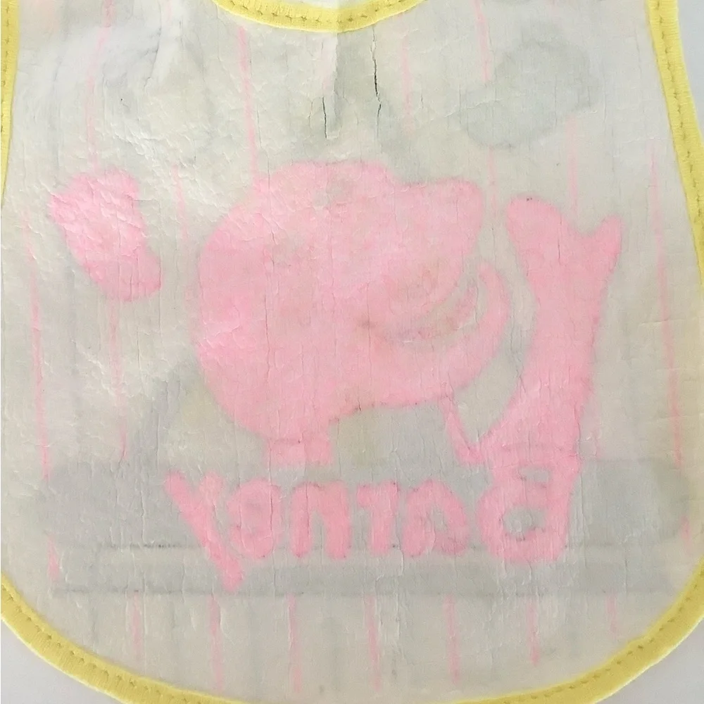 Vintage Retro 90’s Barney the Purple Dinosaur Baby Bib